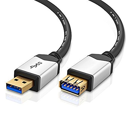 TNP USB 3.0 Extension Cable A-Male to A-Female (15 FT) Premium Gold Plated SuperSpeed USB Male to Female Adapter Connector Bi-Directional Extender Cord Wire Plug