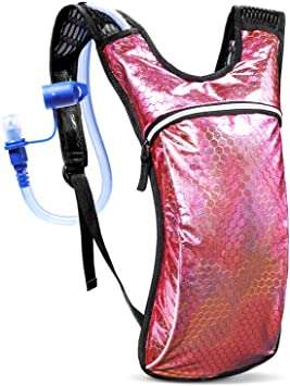 SKL Hydration Pack Hydration Backpack, Insulated Water Backpack with 2L Hydration Bladder for Music Festivals, Raves, Running, Hiking, Biking, Cycling, Climbing