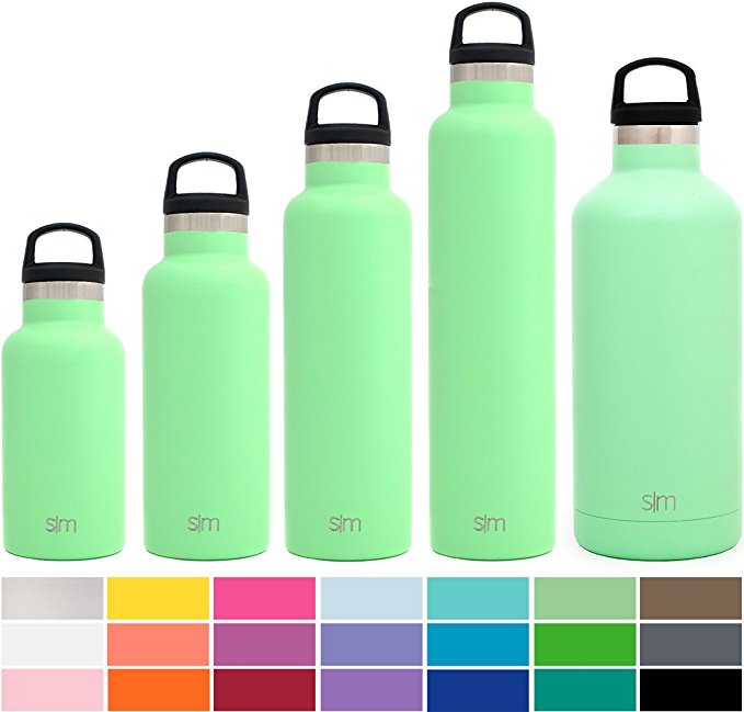 Simple Modern Ascent Water Bottle - Narrow Mouth, Vacuum Insulated, Double Wall, 18/8 Stainless Steel Powder Coated - 5 Sizes, 30  Colors