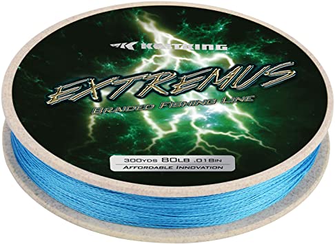 KastKing Extremus Braided Fishing Line, Highly Abrasion Resistant 4-Strand Braided Lines, Thin Diameter, Zero Stretch, Zero Memory, Easy Casting, Great Knot Strength, Color Fast