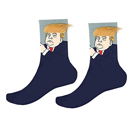 President Donald Trump 2020 Hair Socks with Free America Flag Pin