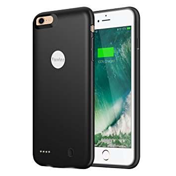 Smart Battery Case for iPhone 7 Plus Ultra Slim Rechargeable Portable Charger Case Black 3600mAh External Battery Backup Case Cover