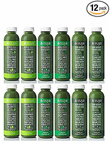 Suja Organic Cold-Pressed Juice, Green Freak Variety Pack, 16 Fl Oz (Pack of 12), Plant-Powered Vegetable and Fruit Juices, Vegan, Gluten-free, Non-GMO, Made in USA