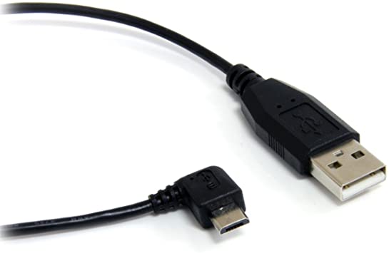 StarTech.com 3 ft / 91cm Micro USB Cable - A to Right Angle Micro B - USB Type A - 90 Degree Micro-USB Type B (M) - Black (UUSBHAUB3RA)