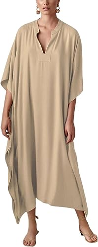 Bsubseach Women Kaftan Dresses Caftan Loungewear Maxi Dress Swimsuit Cover Up Beachwear