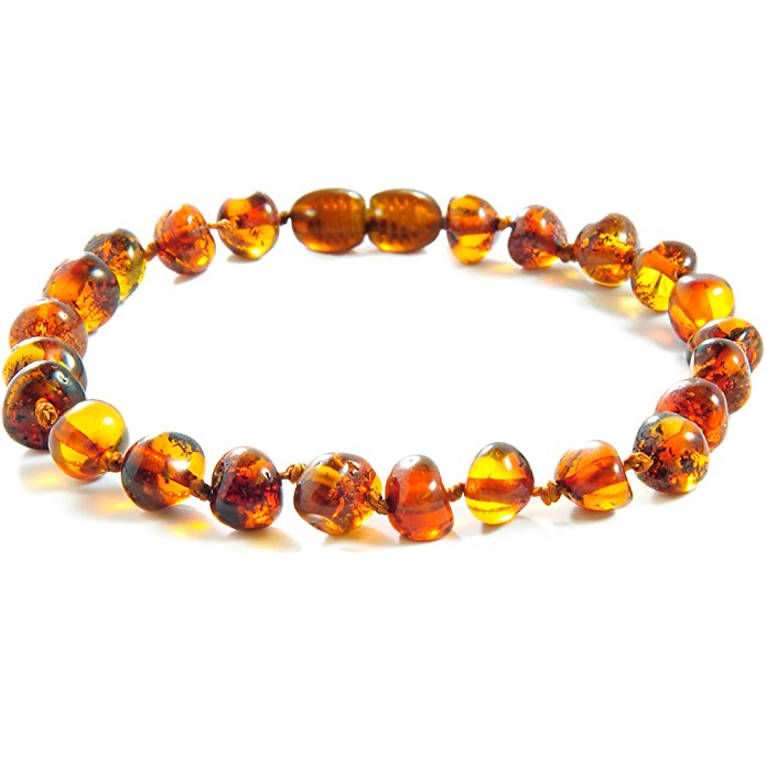 Amber Crown Baltic Amber Anklet - Bracelet / Authentic Certified Baltic Amber Beads / 13 - 19 cm