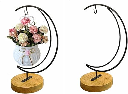 YY YEARCHY Ornament Display Stand Iron Pothook Stand for Hanging Globe Air Plant Terrarium, Witch Ball, Christmas Ornament and Home Wedding Decoration(11*4.63", 2PCS)