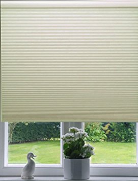 9/16" Single Cell Blackout Cordless Cellular Shades, Color: Ivory, Size: 35.5 X 60