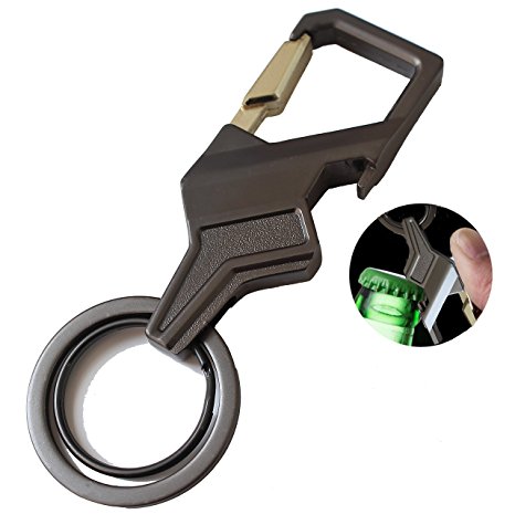 Olivery Keychain with 2 Key Rings & Bottle Opener, Black Nickel Color. The Perfect Combination of Luxury, Power & Elegance, Will Never Rust, Bend or Break!