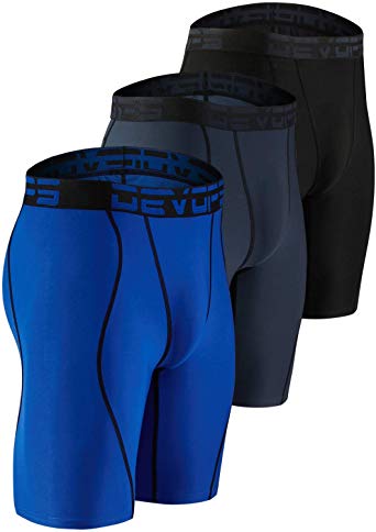 DEVOPS Men's 3 Pack Sports Performance Active Compression Cool Dry Baselayer Shorts