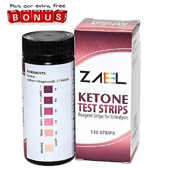 ZAEL Ketone Test Strips 120ct Premium Value with Free Low Cab One Week Meal Plan 8x11 Ketone Urine Test  Perfect for Ketosis Diabetics Paleo and Atkins Diet