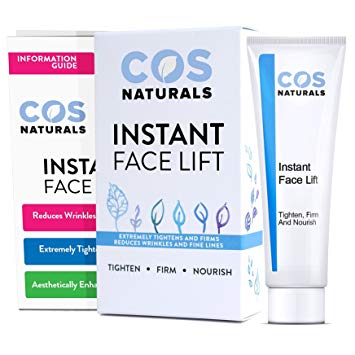 COS Naturals INSTANT FACE LIFT Tighten Firm And Nourish Natural Organic Ingredients Anti Wrinkle Cream Remove Signs of Aging Fine Lines Eye Puffiness Dark Circles Bags Wrinkles 30mL 1 fl oz