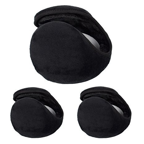 3 Pack Foldable Ear Warmers Polar Fleece Winter EarMuffs For Women And Men