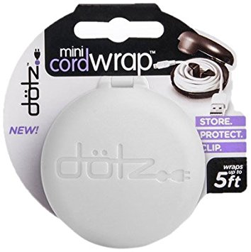 Dotz Mini Cord Wrap for Cord and Cable Management, White (MCW32M-CW)
