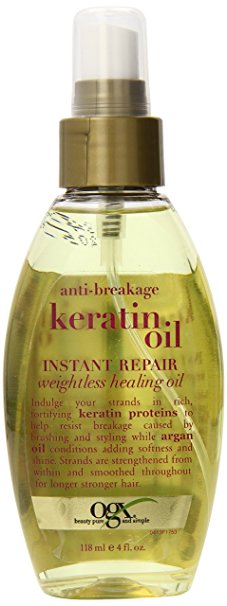 OGX Weightless Healing Oil, Anti-Breakage Keratin Oil Instant Repair, 4oz