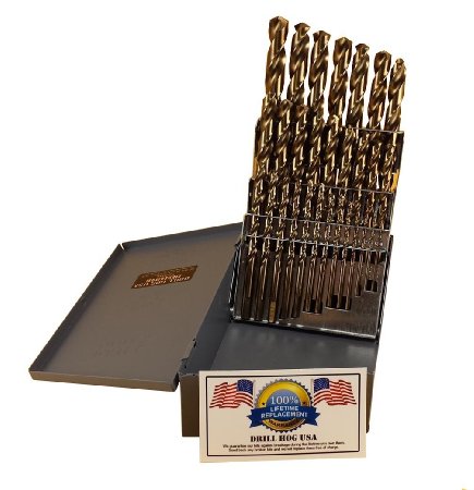 Drill Hog 29 Pc Cobalt Drill Bit Set M42 Drills Made in USA Lifetime Warranty