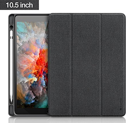 iPad Pro 10.5 Case, iVAPO PU Leather Cover for iPad Pro 10.5 inch Black, with Built-in Apple Pencil Holder Auto Sleep / Wake Function Typing and Viewing Stand