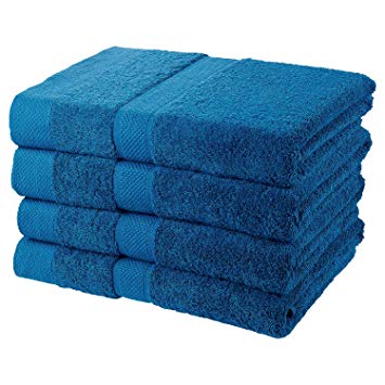 SEMAXE 4-Piece Bath Towel Set, 700GSM 30" x 56" 100% Cotton Hand Towels Super Absorbent Fade-Resistant (Blue)