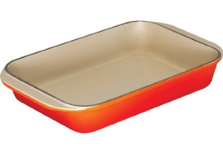 Le Creuset Enameled Cast-Iron 8-by-11-3/4-Inch Rectangular Roaster, Flame
