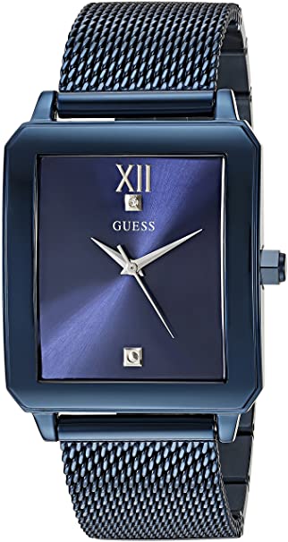 GUESS Men's Stainless Steel Diamond Dial Watch