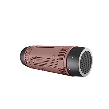 Wireless Bluetooth Speakers, Bodecin Waterproof Shockproof Portable Rechargeable Wireless Bluetooth 4.0 Speakers/Loudspeaker Support SD Card with USB Charging Cable(Coffee)