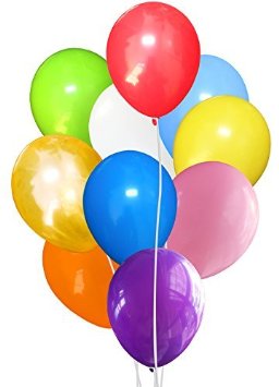 100 Pcs Assorted Color Helium Latex Balloons MADE IN CANADA