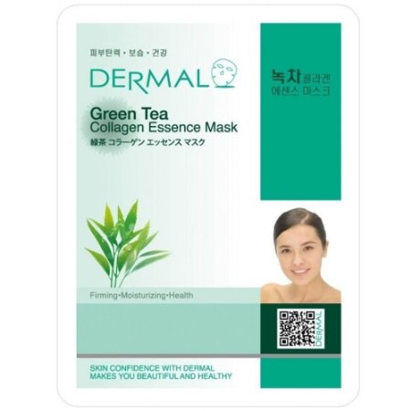 Dermal Korea Collagen Essence Facial Mask Sheet - Green Tea 10 Pack