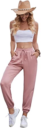 BUENOS NINOS Women's Juniors Jogger Pants Drawstring Waist Hiking Outdoor Sweatpant