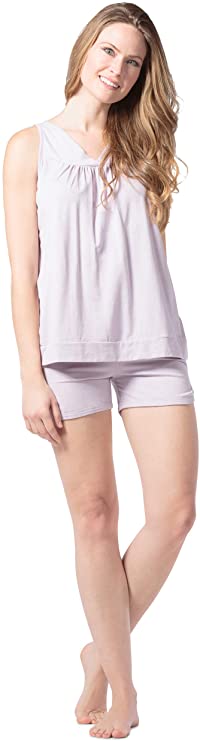 Fishers Finery Women's Ecofabric Pajama Set; Sleeveless Top & Fitted Short