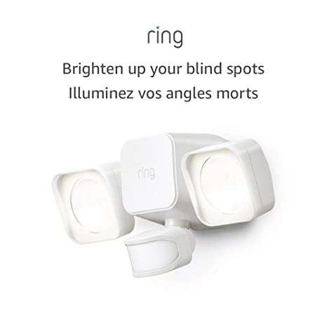 Ring Smart Lighting – Floodlight, Wired, Outdoor Motion-Sensor Security Light, White (Ring Bridge required)