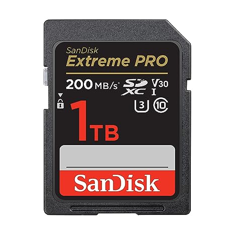 SanDisk Extreme Pro SD UHS I 1TB Card for 4K Video for DSLR and Mirrorless Cameras 200MB/s Read & 140MB/s Write