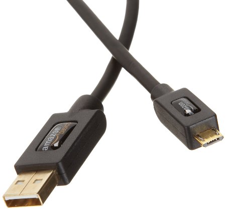 AmazonBasics Micro-USB to USB Cable 2-Pack - 3-Feet (0.9 Meters)