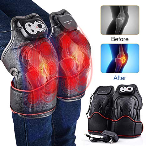 HailiCare Heat Therapy, Knee Physiotherapy Massager, Heated and Vibration Massage Knee and Joint Pain Relief Massager, Gift for Mom Dad Unisex Adults -1 Pair