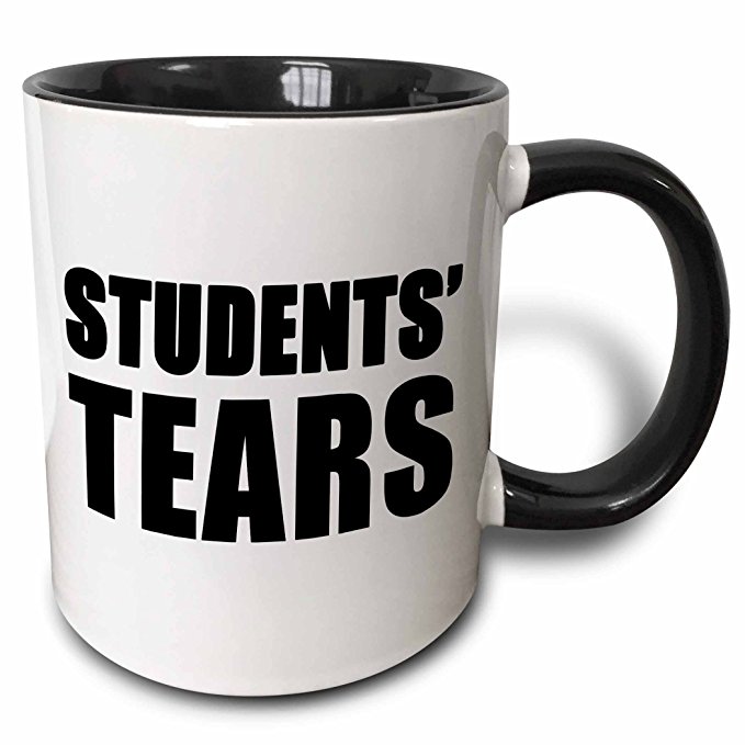 3dRose mug_223854_4 "Students Tears Black" Ceramic Mug, Black, 11 oz