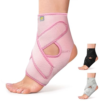 Bracoo Ankle Support Brace For Men & Women, Compression Sleeve Strap Wrap, Sprains, Arthritis, Pain Relief, Sports Injuries and Recovery, Breathable Neoprene Brace, FS10