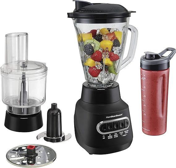 Hamilton Beach 3-in-1 MultiBlend Kitchen System with Glass Jar, Travel Jar & Food Processor