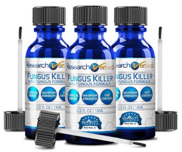 Research Verified Nail Fungus Killer - #1 Nail Fungus Treatment on the Market - 100% Natural - with Undecylenic Acid - The Best Solution for Eliminating Nail Fungus - 3 Bottles (3 Months Supply)