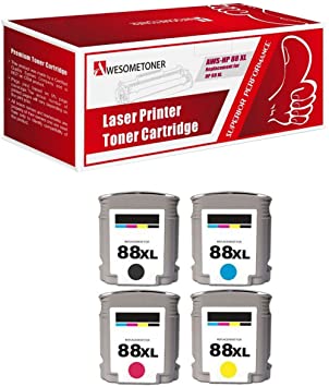 Awesometoner Remanufactured Ink Cartridge Replacement for HP 88XL ( Black,Cyan,Magenta,Yellow , 4-Pack )