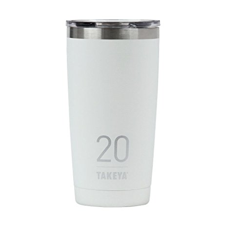 Takeya Originals Insulated Stainless Steel Tumbler with Sip Lid, 20 oz, White