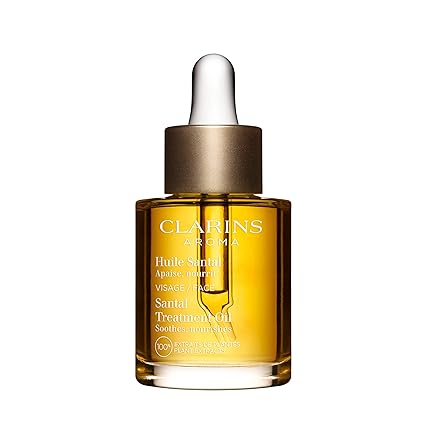 Clarins Santal Face Oil Treatment | Hydrates, Smoothes and Comforts Skin |Calms Redness and Irritations|Visibly Minimizes Fine Lines|Skin Is Immediately Soft*|100% Natural Plant Extracts|Dry Skin Type