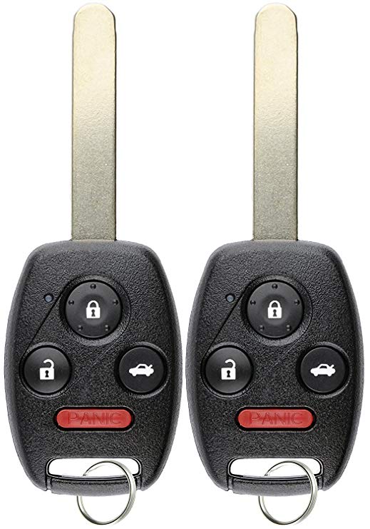 KeylessOption Keyless Entry Remote Control Uncut Car Ignition Key Fob Replacement for KR55WK49308 (Pack of 2)