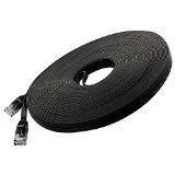Cat 6 Ethernet Cable Black 100ft At a Cat5e Price but Higher Bandwidth Flat Internet Network Cable - Cat6 Ethernet Patch Cable Short - Cat6 Computer Cable With Snagless RJ45 Connectors