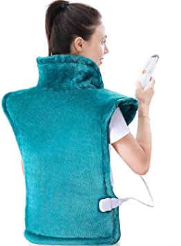 Large Heating Pad for Back and Shoulder, 24"x33" Heat Wrap with Fast-Heating and 4 Heat Settings, Auto Shut Off Available - Lagoon