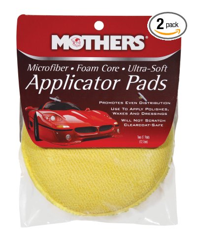 Mothers 156501 Yellow Microfiber Ultra-Soft Applicator Pad (Two 5" Pads)