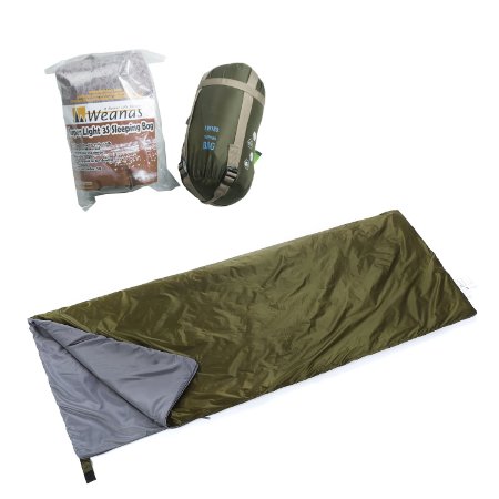Weanas® Lightweight Compact Outdoor Camping Envelope Sleeping Bag, Comfortable Durable Waterproof, for Summer School, Sport, Adventurer, Hiking