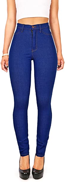 Vibrant Women's Juniors Classic High Waist Denim Skinny Jeans