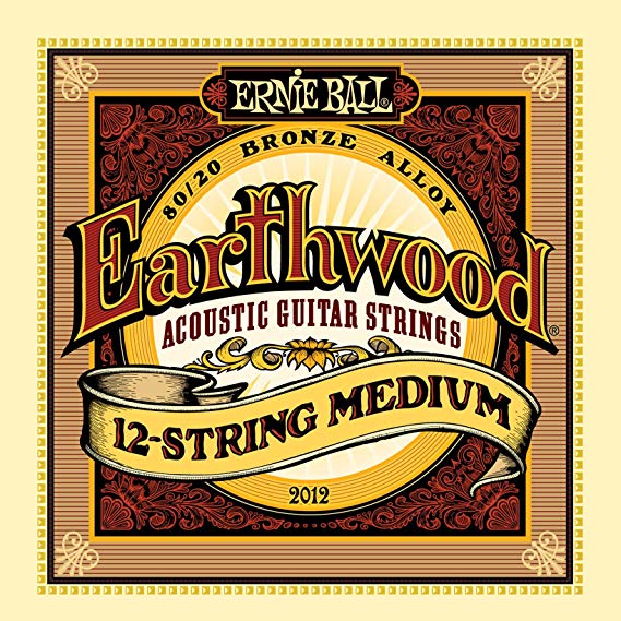 Ernie Ball Earthwood 12-String Medium 80/20 Bronze Acoustic Set, .011 - .052