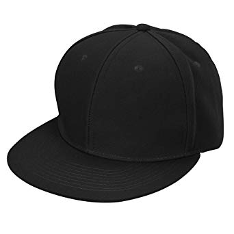 DALIX Flat Billed Structured Baseball Cap Adjustable Polyester Hat Size M L XL