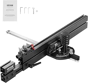 VEVOR Precision Miter Gauge, Standard Slot 3/4'' x 3/8'', Aluminum Alloy Table Saw Miter Gauge with 19-35 in Grating 15 Angle Stops Adjustable Spring Loaded Plunger and Removable Disc, for Woodworking