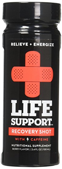 Hangover Prevention and Recovery Drink - Life Support Red Label with DHM from the Japanese Raisin Tree, Glutathione, Vitamin B C & 190mg of Caffeine (12-Pack - 3.4oz Bottles)